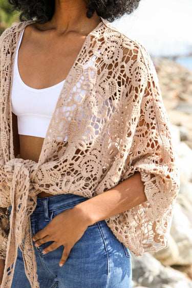 Magnolia Lace Tie Front Cover Up